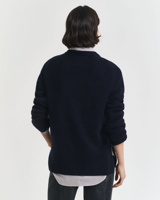 Pullover aus weichem Wolle-Kaschmir-Gemisch mit Rundhalsausschnitt