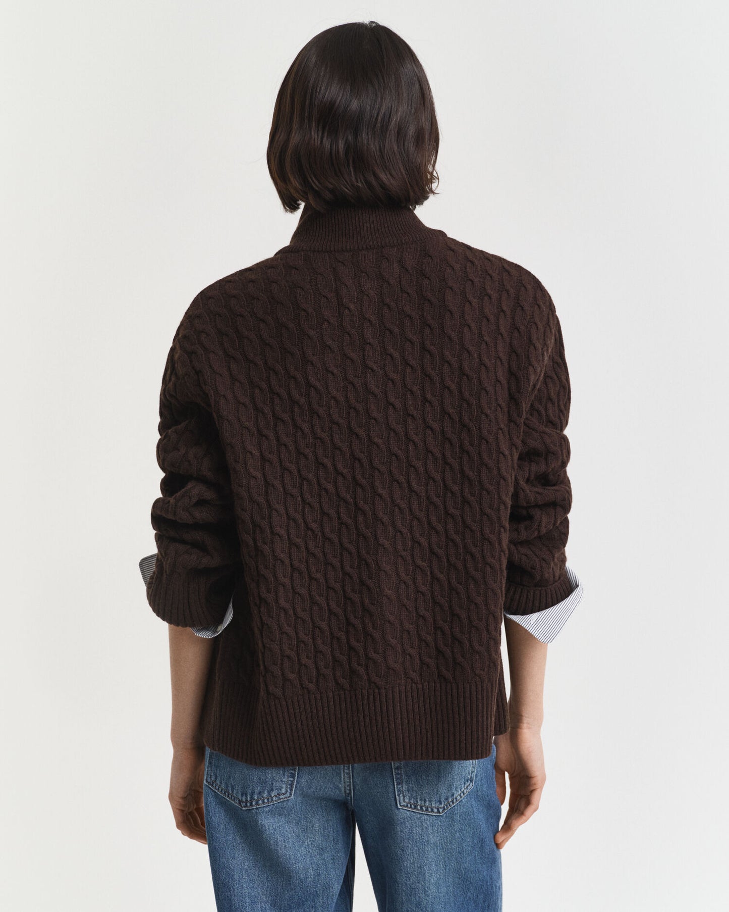 Zopfstrickjacke mit Reißverschluss