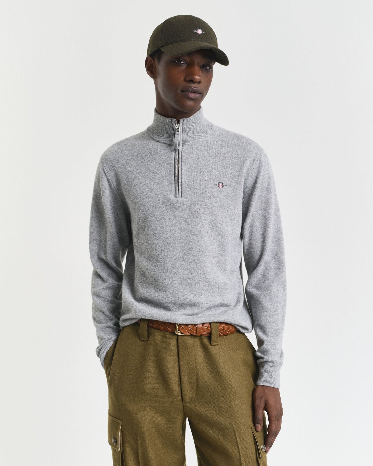 Superfeiner Lammwoll-Half-Zip-Pullover