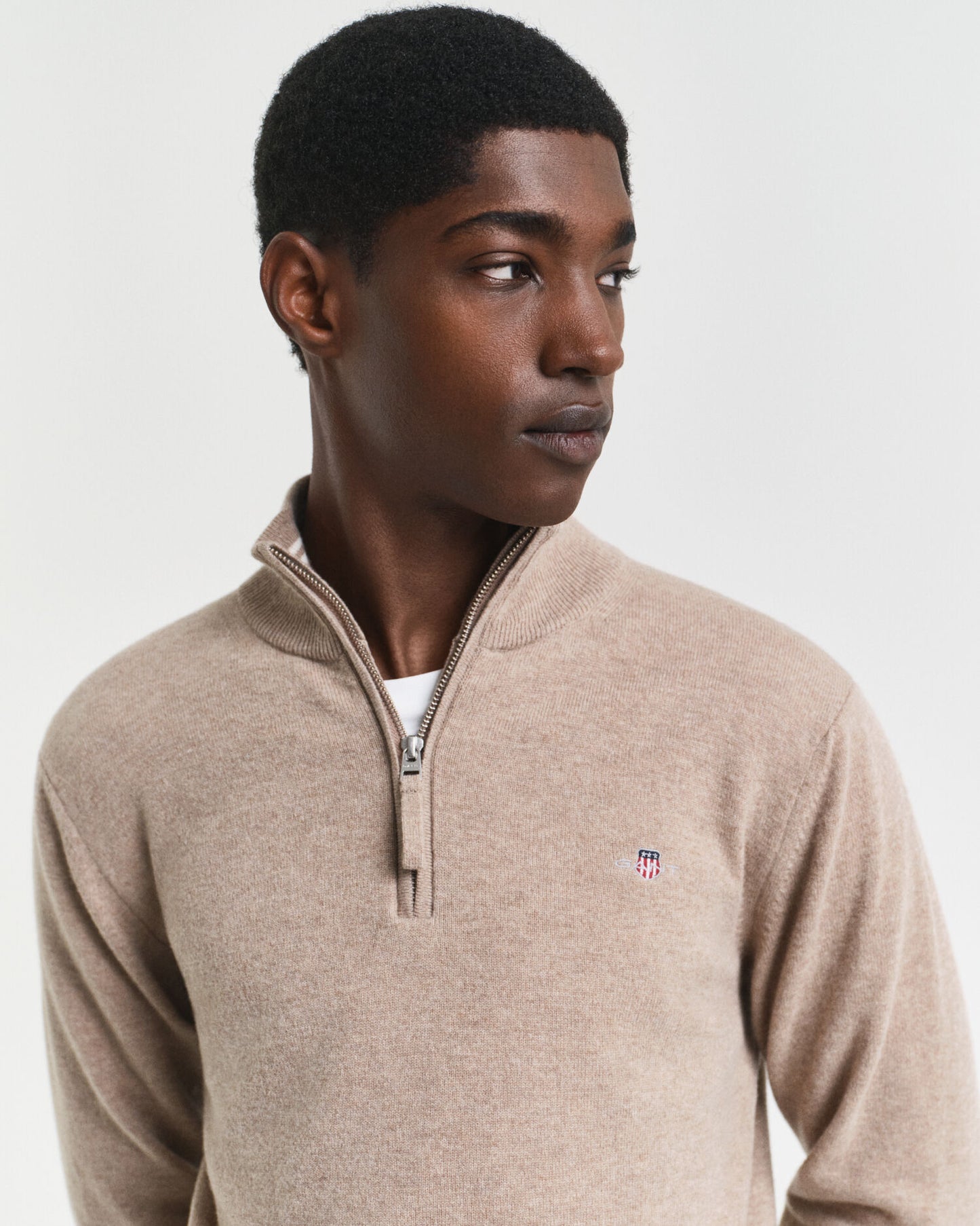 Superfeiner Lammwoll-Half-Zip-Pullover