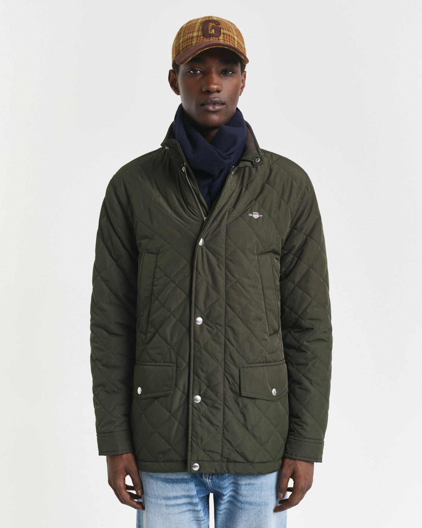 Gesteppter Windbreaker, mittellanger Schnitt