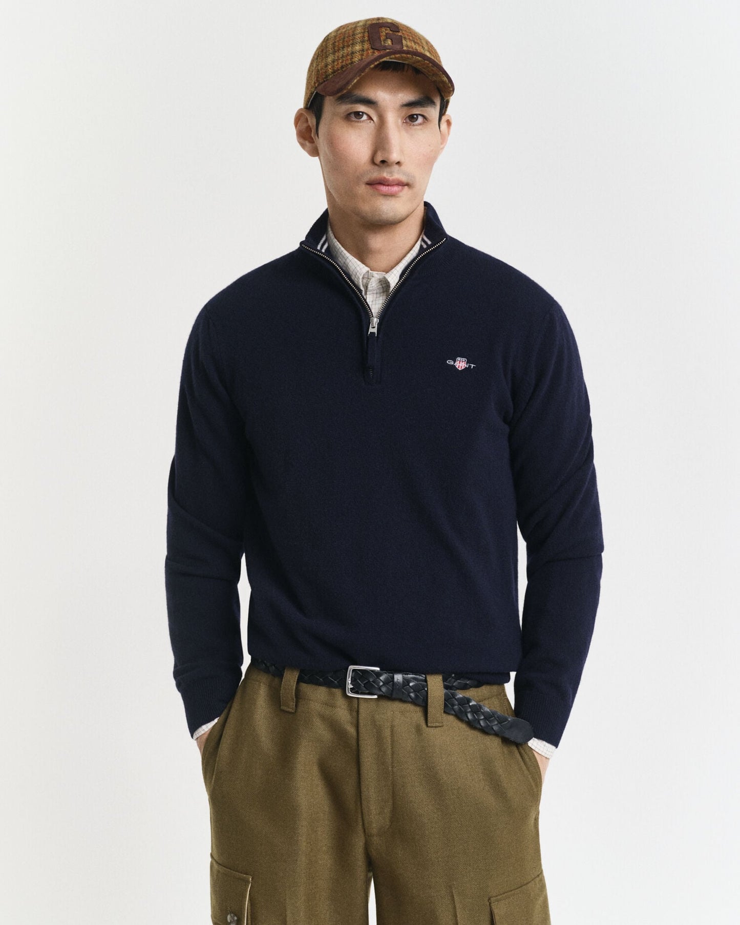 Superfeiner Lammwoll-Half-Zip-Pullover