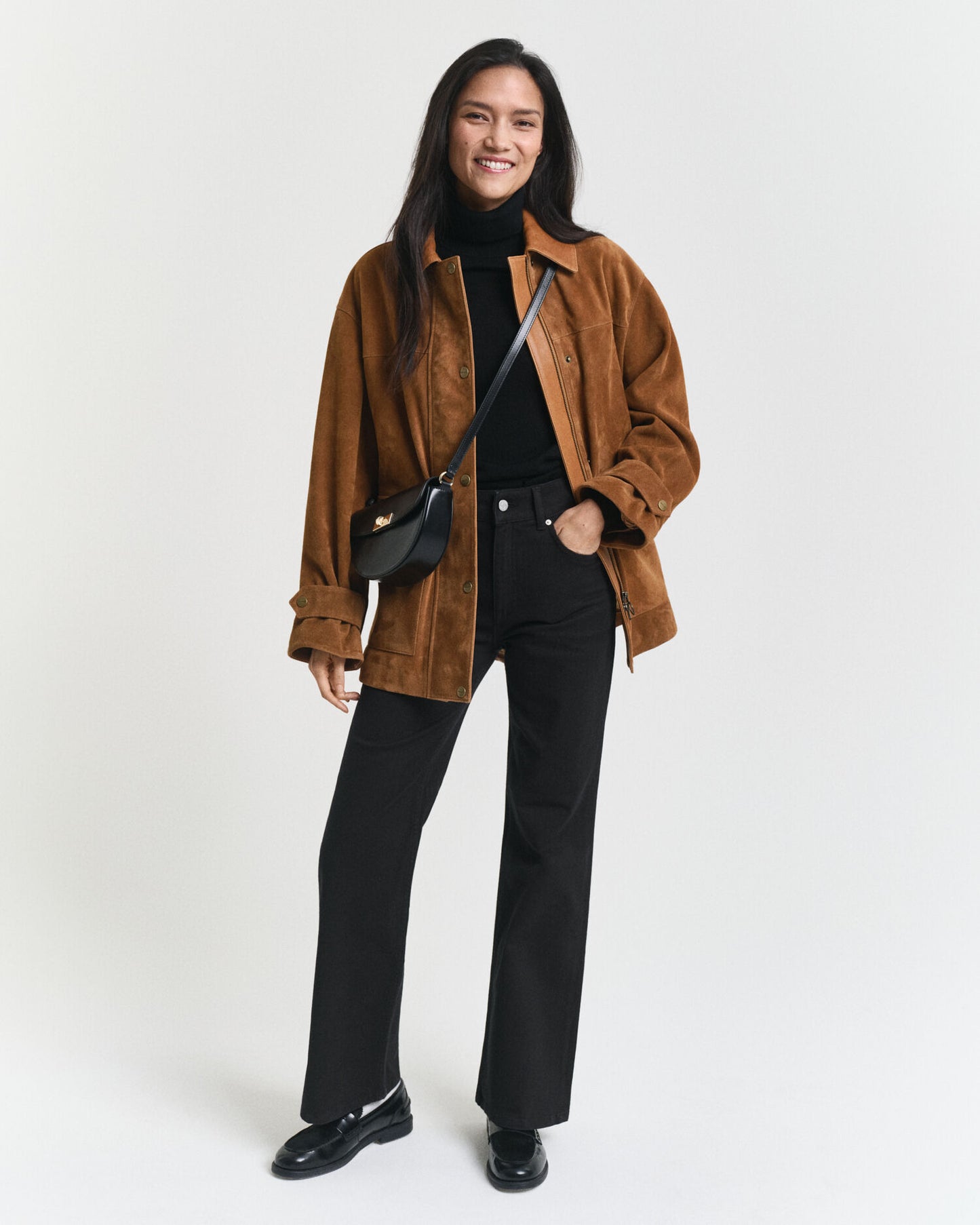 Slim Fit Schlaghose Schwarz