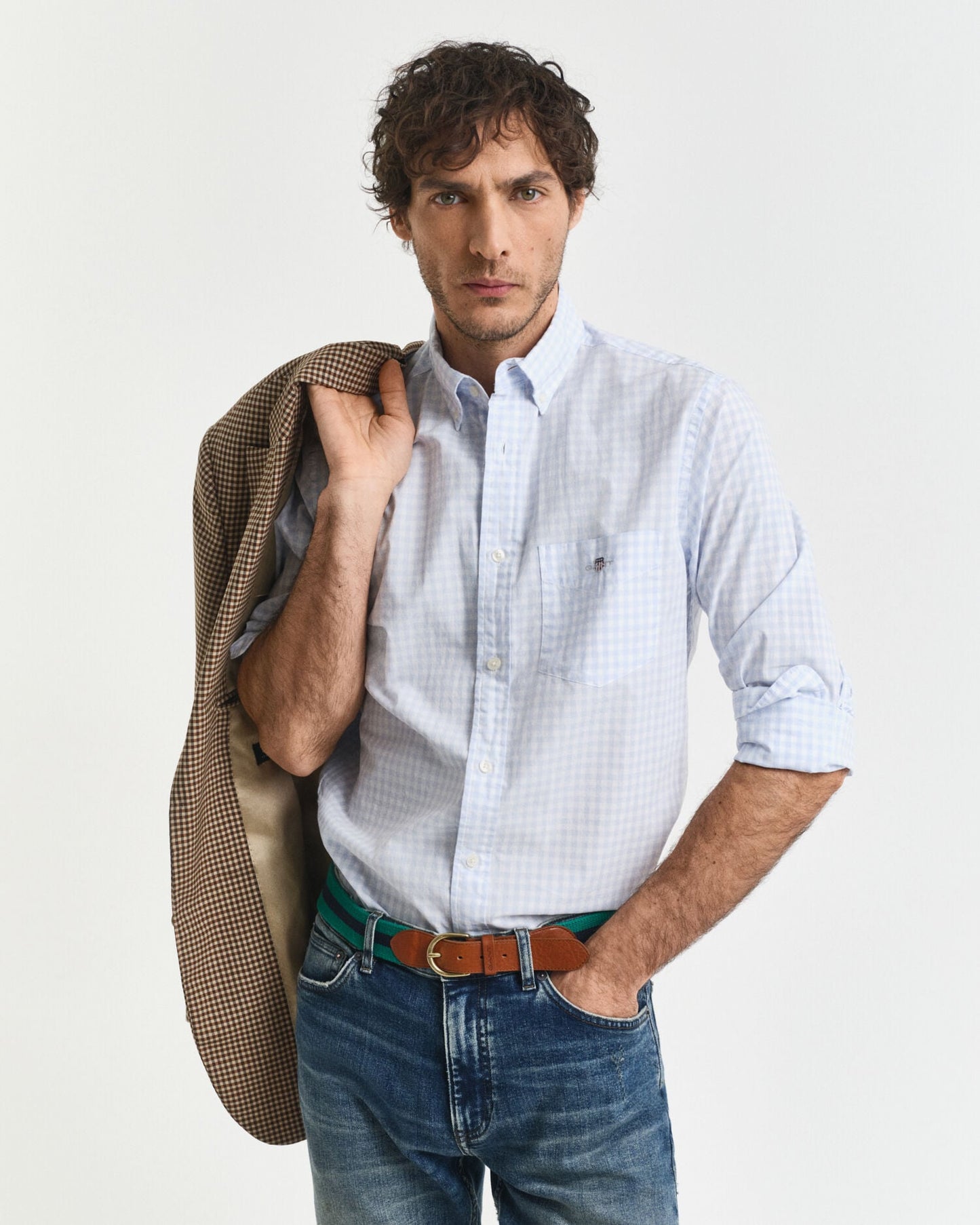 Regular Fit Klassisches Gingham Popelinehemd